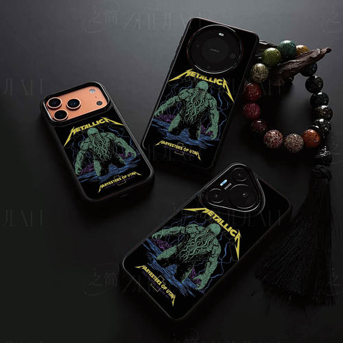 金属克苏鲁磁吸磨砂黑框电镀玻璃手机壳适用苹果iphone17promax华为PURA70PRO红米TURBO4PRO荣耀X80I荣耀300U