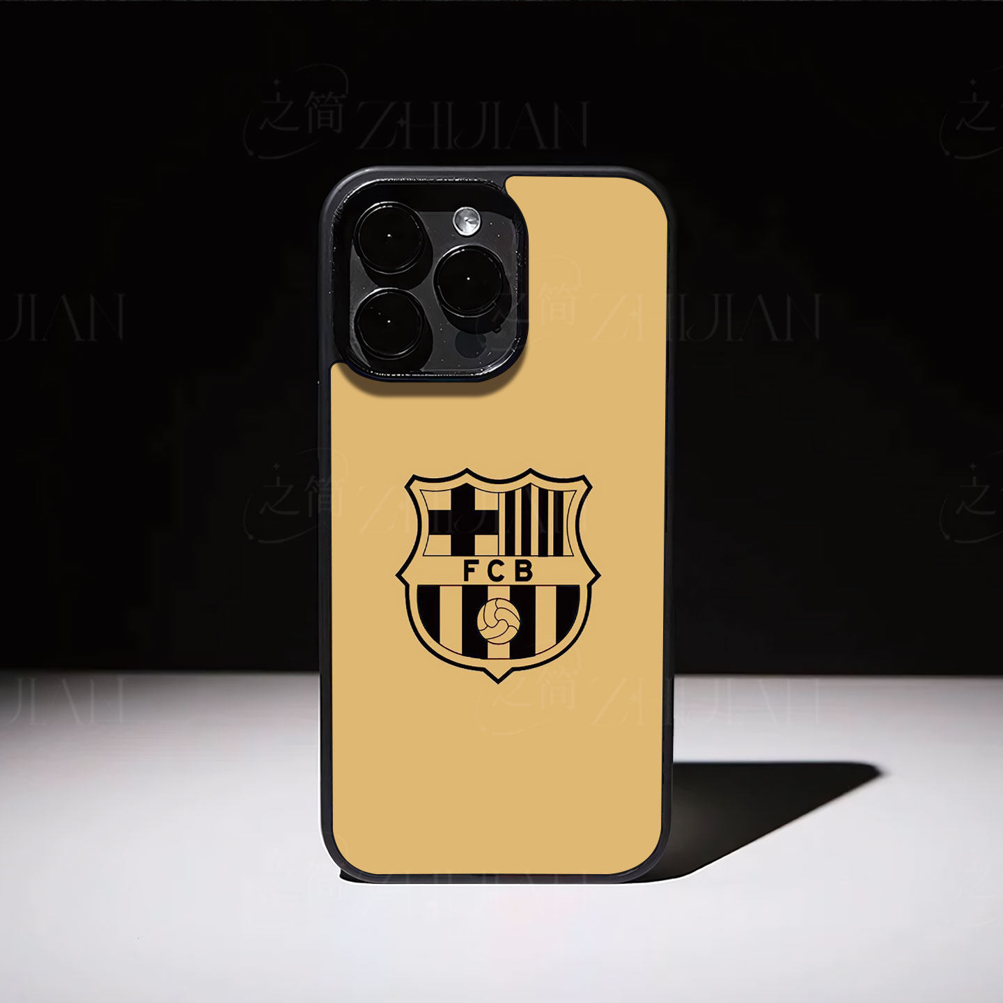 巴塞罗那队徽磁吸磨砂黑框电镀玻璃手机壳适用苹果iphone17promax华为荣耀90GTVIVOS19PRO1加11红米K80至尊版