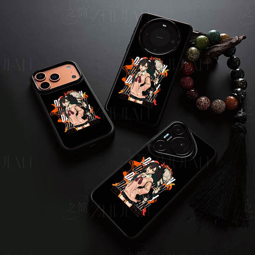 绫濑桃与恶魔磁吸磨砂黑框电镀玻璃手机壳适用苹果iphone17promax华为红米NOTE15PROPLUS1加ACE2V1加ACE3PROV