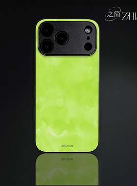 之简ZHIJIAN《青绿水彩》玻璃亮面磨砂手机壳新款小众不撞壳适用苹果17promaxIQOOZ8X荣耀300PROVIVOS30PROMI