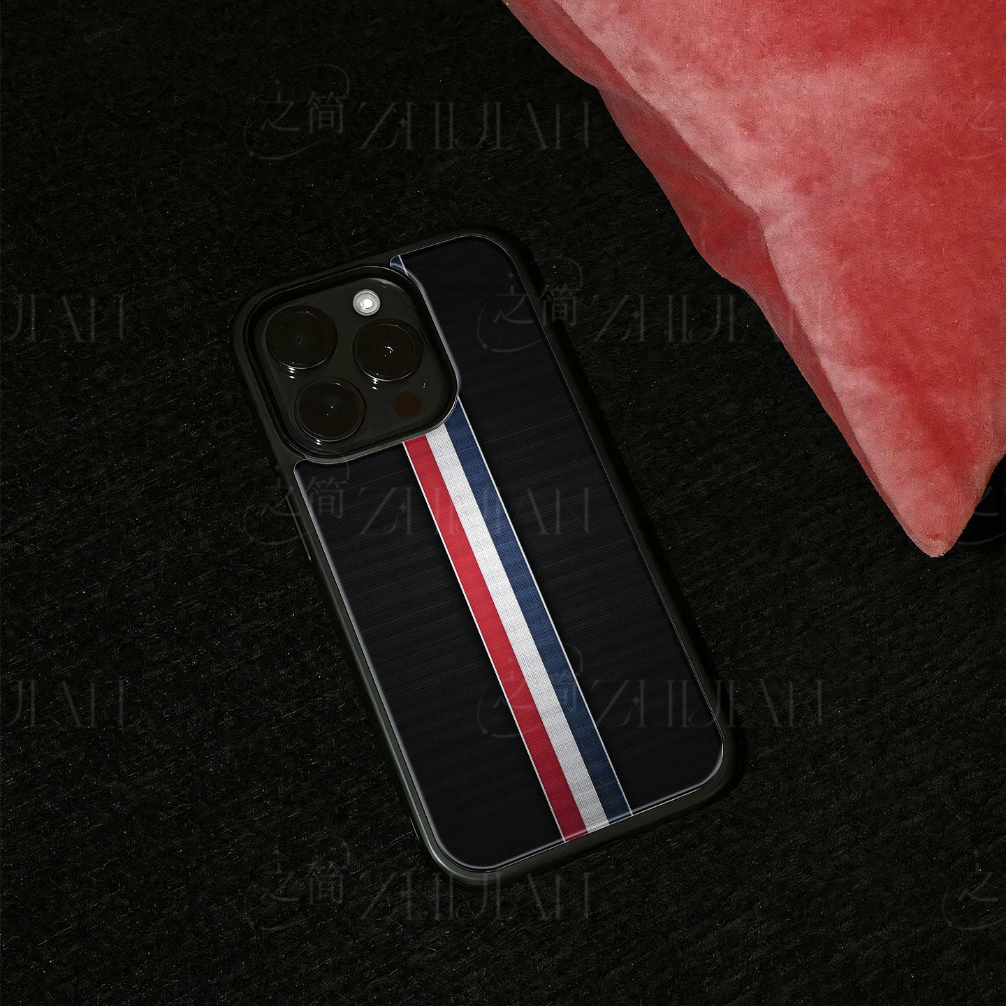 TB三色条纹磁吸磨砂黑框电镀玻璃手机壳适用苹果iphone17promax华为1加12荣耀X50I荣耀X60I1加11