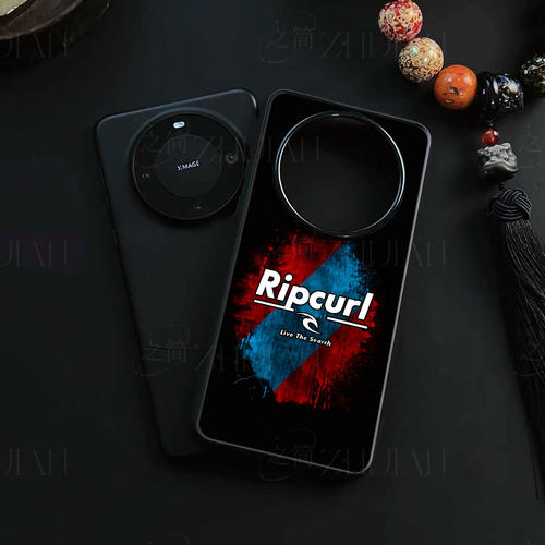 Ripcurl品牌磁吸磨砂黑框电镀玻璃手机壳适用苹果iphone17promax华为OPPORENO10PROPLUS小米CIVI3OPPORENO15P