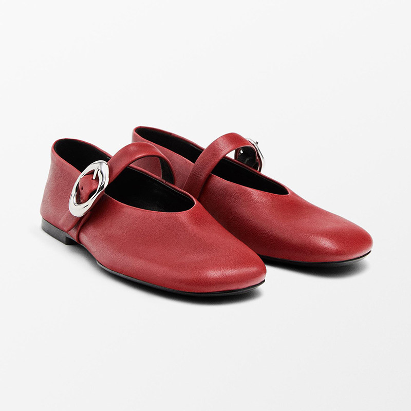 西班牙M.D原单女鞋玛丽珍平底红色真皮软皮一字扣带浅口舒适春秋,女鞋,玛丽珍鞋,淘宝优惠券,粉丝福利购,淘宝优惠卷