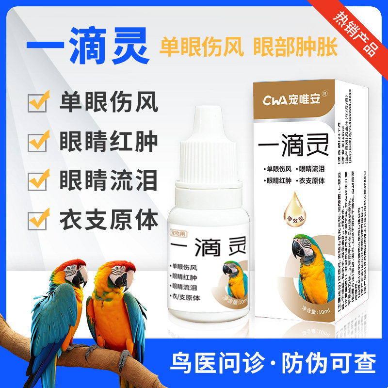 鹦鹉一滴灵眼药水单眼伤风发炎眼睛红肿流泪鸟眼病鹦鹉专用眼药水,宠物/宠物食品及用品,鸟禽其他,淘宝优惠券,粉丝福利购,淘宝优惠卷