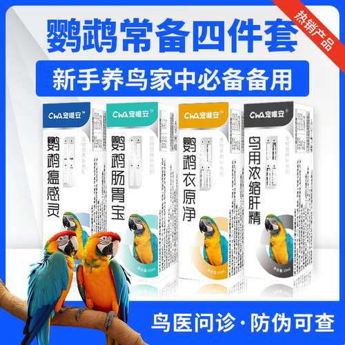 鹦鹉肠道异常单眼伤风排毒常备药