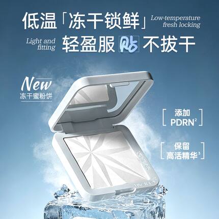 蕾琪冻干粉饼24H持久持妆清爽控油防水防汗磨皮遮瑕提亮pdrn粉饼