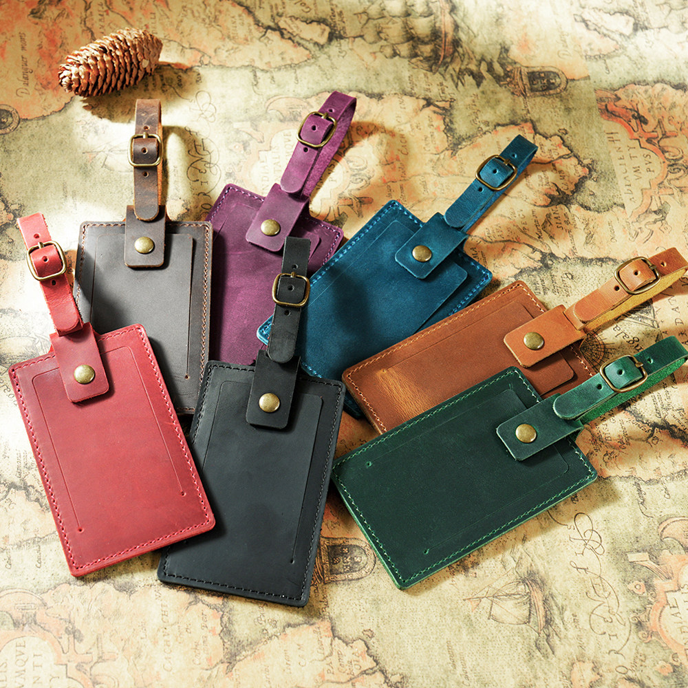 牛皮复古创意飞机行李箱吊牌