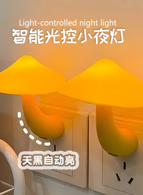 光控感应小夜灯插电LED护眼新款创意床头卧室睡眠灯婴儿喂奶节能