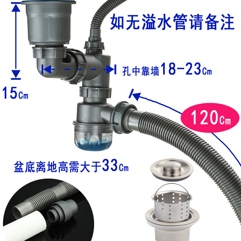 水槽下水器配水盆下水管洗件洗碗水池排菜管下水道.防臭过滤网i.