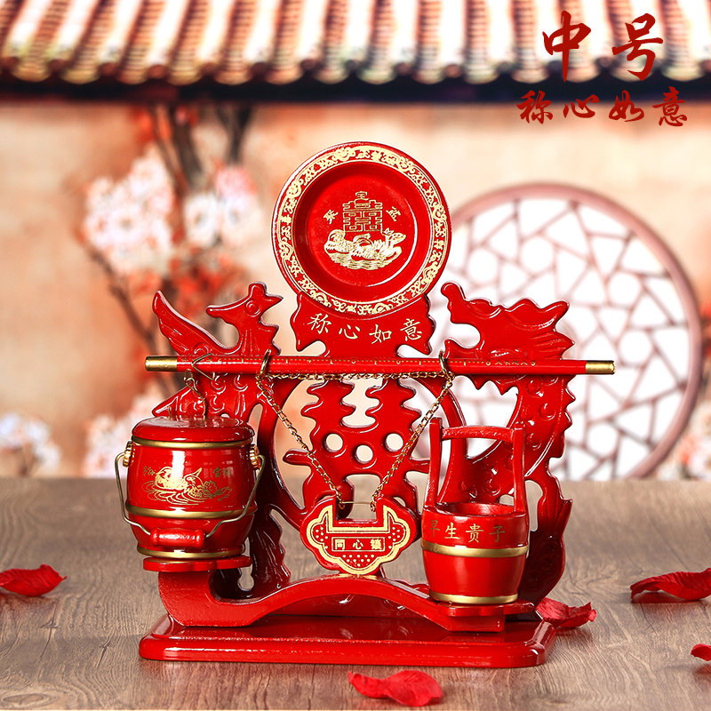 嫁妆套装翻盖手盂镂空单桶婚庆马婚陪嫁新P婚痰提雕花结桶称。i.