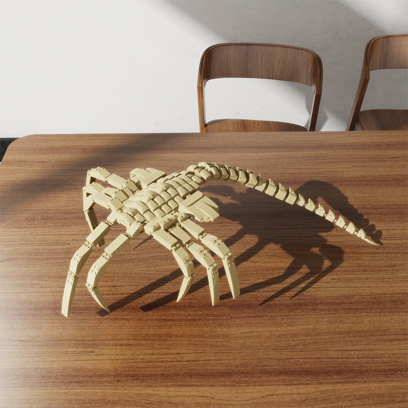 moc跨境影视系类异形怪物抱脸虫积木玩具摆件小颗粒拼搭玩具