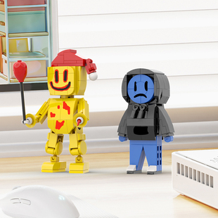 MOC爆款后室暗房场景实体玩偶人仔拼搭积木套装手办模型儿童玩具