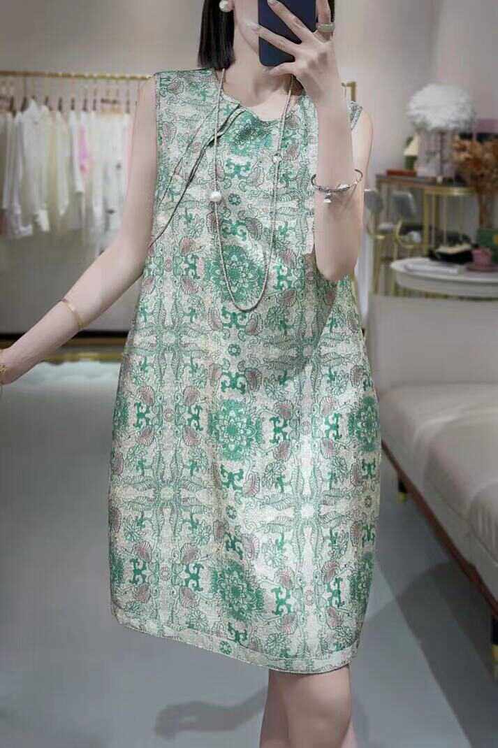 新中式真丝宋锦国风两面穿背心裙