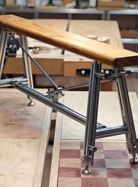 STUDIO SPACE 前沿潮流咖啡服装工作室铝合金结构长座椅支持定制