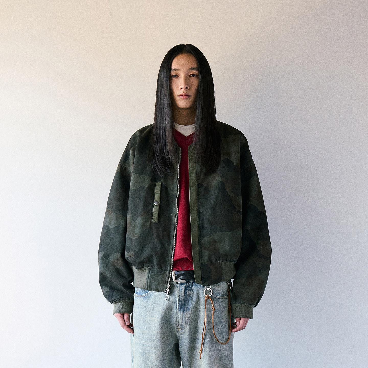 双面穿MA-1迷彩飞行夹克 韩国正品PARTIMENTO 休闲复古棒球服外套