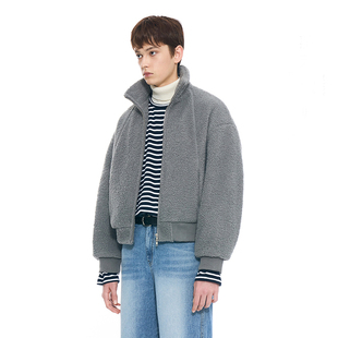 男女同款外套 韩国正品PARTIMENTO 冬季休闲3M拉链毛绒夹克