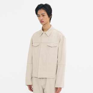 复古水洗棉 韩国正品 PARTIMENTO 春秋男斜纹Trucker夹克