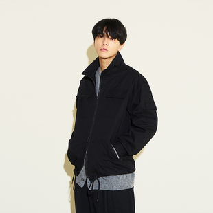 水洗复古抽绳工装夹克 韩国正品PARTIMENTO 宽松休闲双向拉链外套