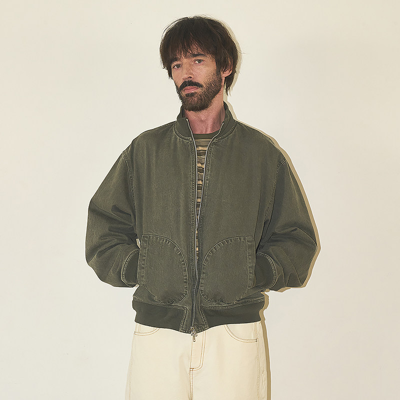 美式复古水洗做旧夹克 韩国正品PARTIMENTO 双拉链立体感宽松外套,男装,夹克,淘宝优惠券,粉丝福利购,淘宝优惠卷