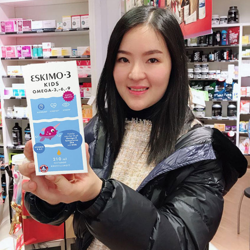 瑞典 Eskio-3Kids儿童鱼油 儿童DHA 助益眼睛视力好宝宝聪明210ml