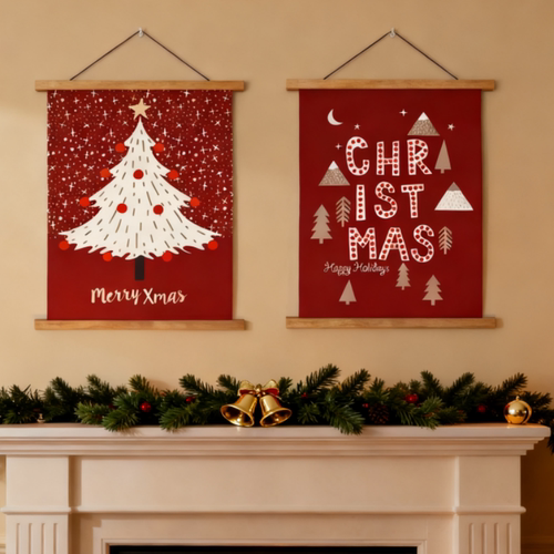 圣诞主题装饰画挂画节日氛围布置