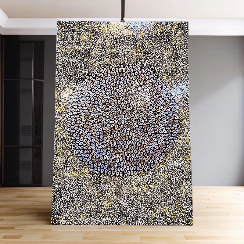 简约轻奢入户玄关挂画螺钿工艺贝壳装饰画走廊过道壁画60*90cm