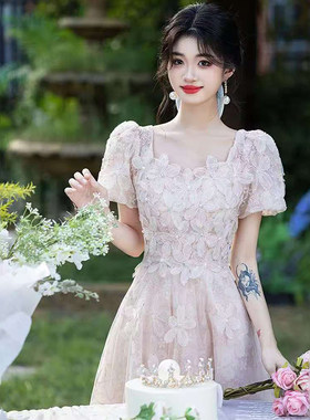 高级感学生主持人毕业晚礼服声乐艺考18岁成人礼礼服裙法式连衣裙