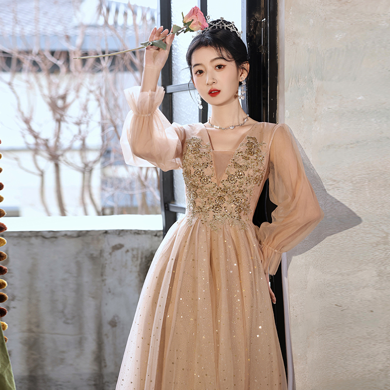 音乐生艺考礼服高级感法式连衣裙