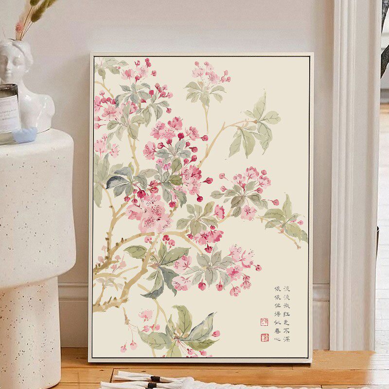 中国风海棠牡丹花卉新中式装饰画