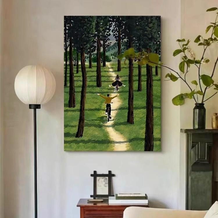 发财树绿色自然油画现代简约绿色