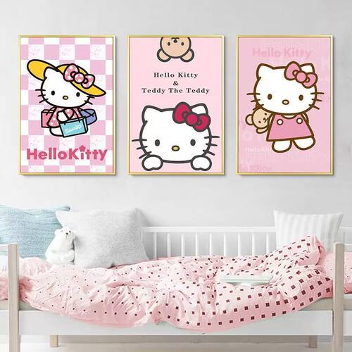 HelloKitty猫凯特猫装饰画卡通