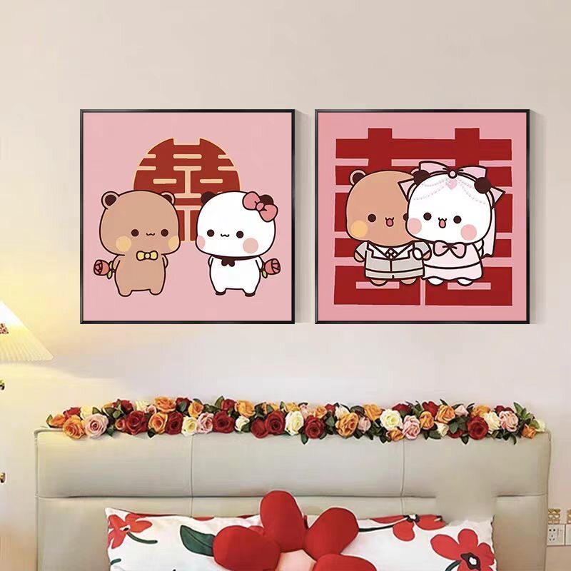 一二布布新婚情侣卧室装饰画客厅