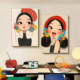 可爱俏皮女孩装 饰画多巴胺卡通床头挂画儿童房治愈系壁画桌面摆件