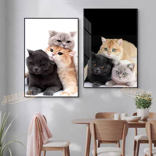 潮流萌宠猫咪装饰画挂画节日礼物