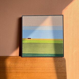 波普挂画《南法夏日》蓝黄撞色ins风客厅玄关抽象格子装饰画