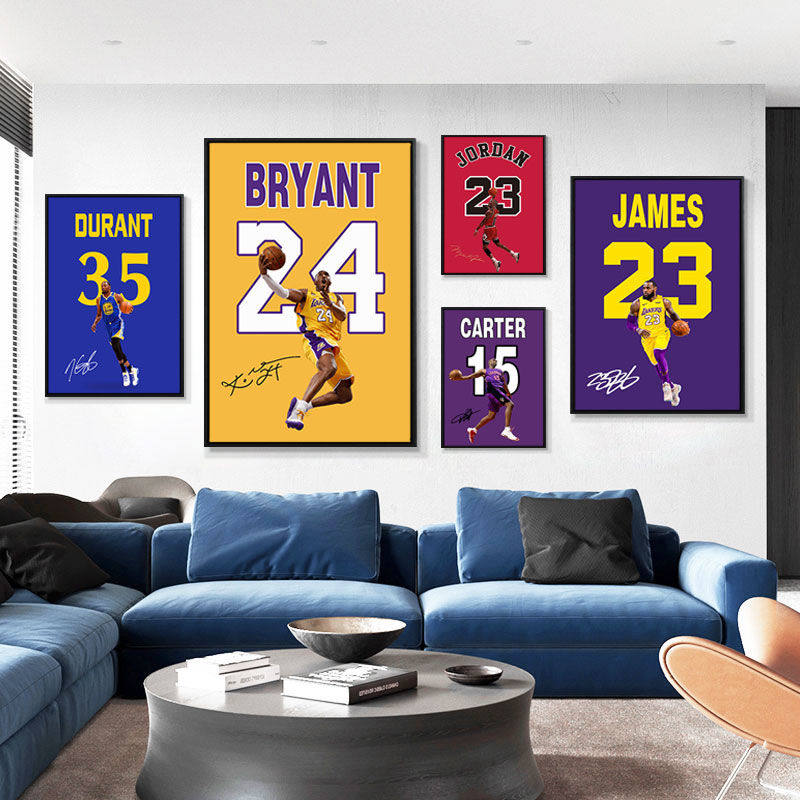 NBA球衣篮球明星签名装饰画礼物