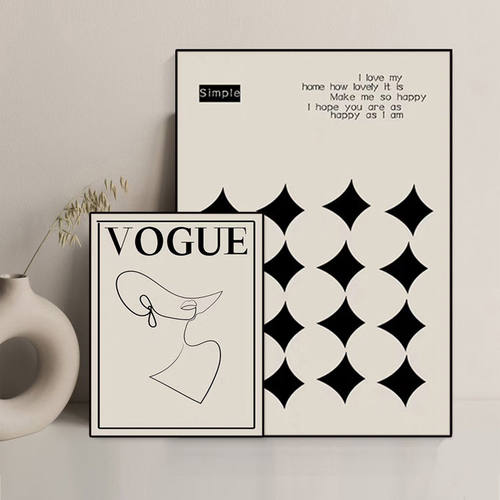 VOGUE北欧风格ins艺术线条装饰画