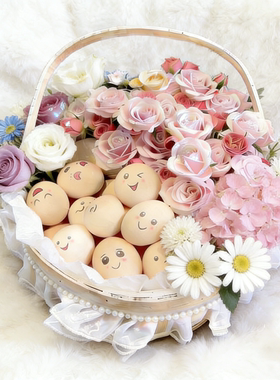 diy月子送产妇手提鸡蛋花篮