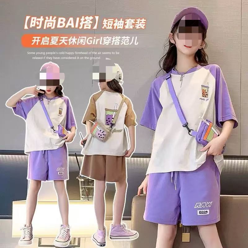 2026新款女童夏季短袖短裤套装