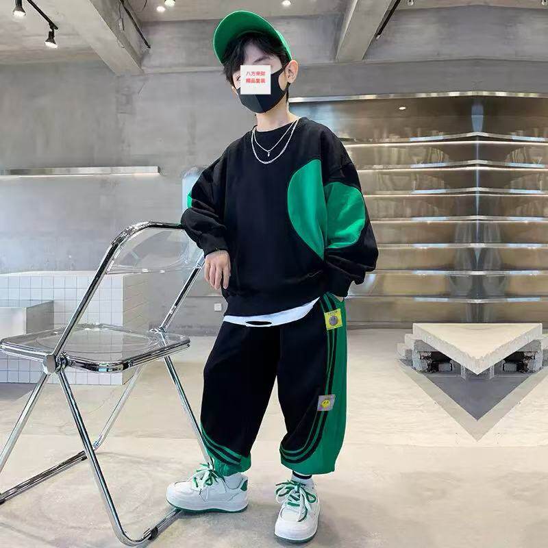 男童装儿童春秋套装2026新款中大童帅气运动服男孩卫衣两件套潮