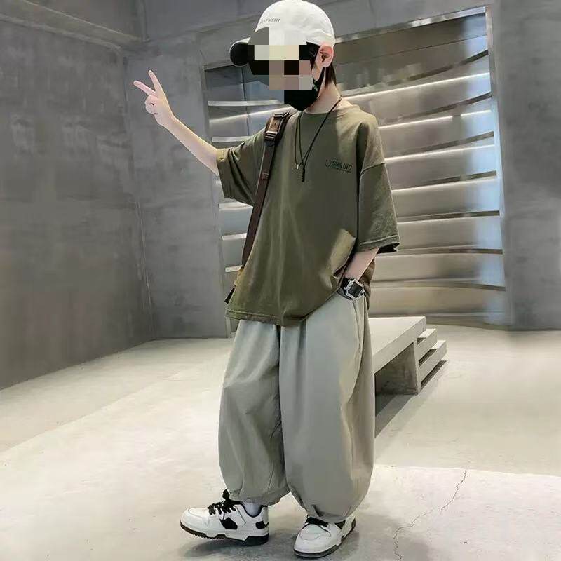男童夏季短袖时髦运动两件套新款