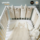爆款婴儿床床围新生儿防撞分片护栏拼接床透气宝宝婴儿床围栏软包