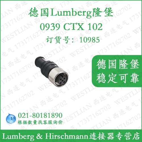 lumberg电阻插头0939CTX102