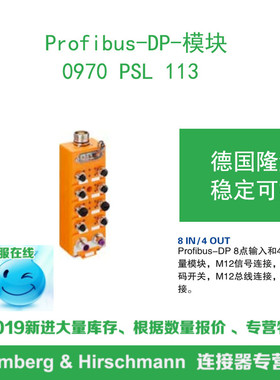 lumberg德国隆堡 0970 PSL 113 Profibus-DP 8入/4出数字量模块