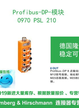 lumberg德国隆堡 0970 PSL 210 Profibus-DP 8点输出数字量模块
