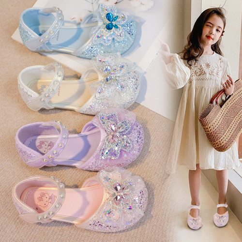 女童凉鞋水晶鞋公主鞋单鞋儿童