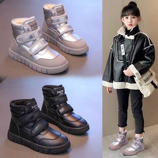 女童雪地靴冬季2025新款防水中大童加绒短靴儿童大棉鞋保暖冬鞋潮