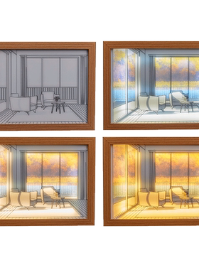 小夜灯创意浪漫氛围相框发光摆件