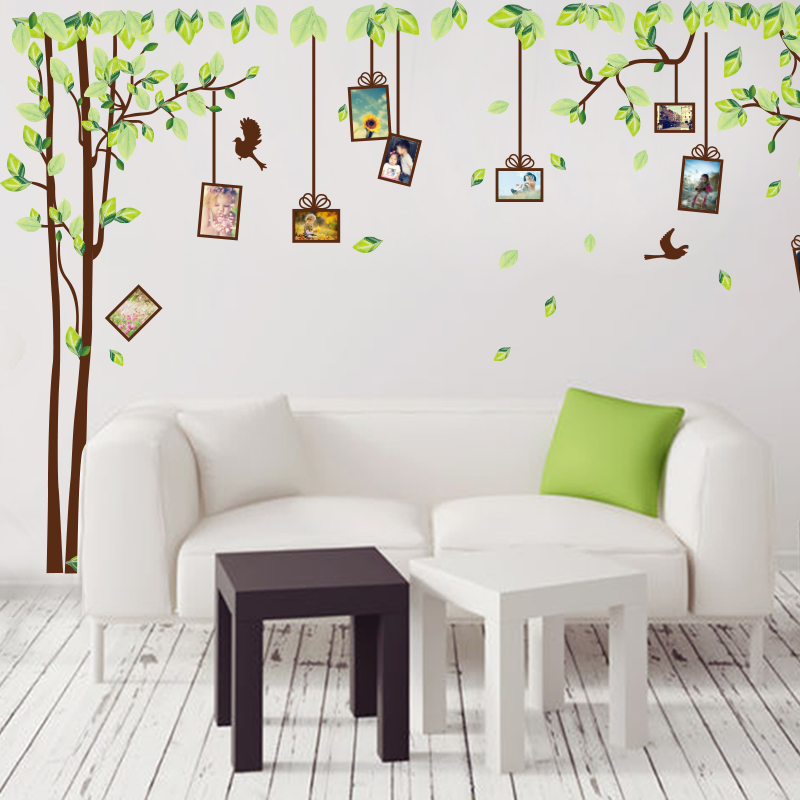 照片墙装饰画客厅房间墙上相框贴纸墙贴创意大树家居装扮自粘壁纸图片