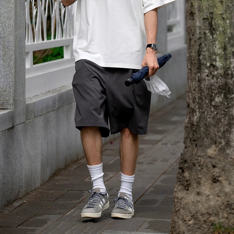 六分双褶阔腿复古雅痞